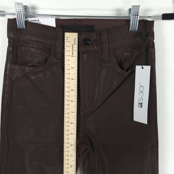 NWT‎ JOE’S THE CHARLIE High Rise Coated Skinny Ankle Brown Pants Size 24 - Picture 12 of 16